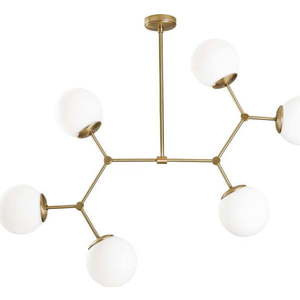 Závěsné svítidlo pro 6 žárovek ve zlato-bílé barvě Opviq lights Damar obraz