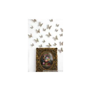 Sada 12 světle hnědých 3D samolepek Ambiance Butterflies obraz