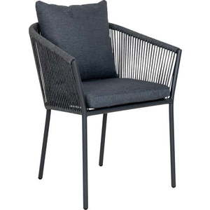 Tmavě šedá kovová/polstrovaná zahradní židle Salerno – House Nordic obraz