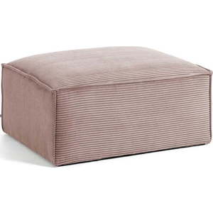 Růžová manšestrová podnožka Kave Home Blok obraz