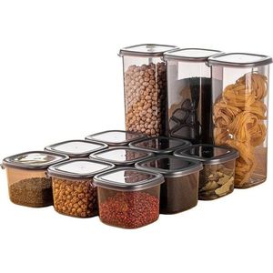 Plastové dózy v sadě 12 ks na potraviny Fresco – Hermia obraz