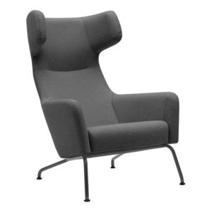 Šedé křeslo ušák se šedými nohami Softline Havana obraz