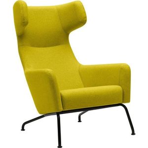 Žluté křeslo ušák s černými nohami Softline Havana obraz