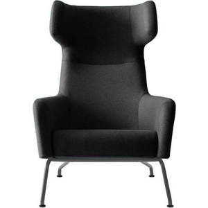 Antracitové křeslo ušák se šedými nohami Softline Havana obraz