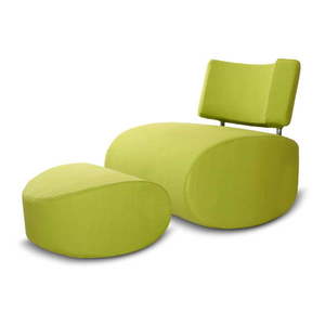 Limetkově zelené houpací křeslo s podnožkou Softline Apollo obraz