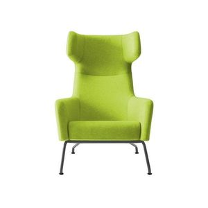 Limetkově zelené křeslo ušák se šedými nohami Softline Havana obraz