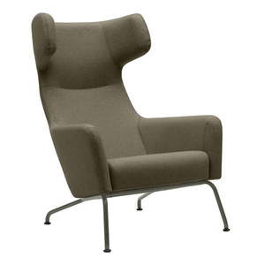 Hnědé křeslo ušák se šedými nohami Softline Havana obraz