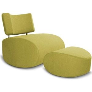 Žluté houpací křeslo s podnožkou Softline Apollo obraz