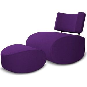 Fialové houpací křeslo s podnožkou Softline Apollo obraz