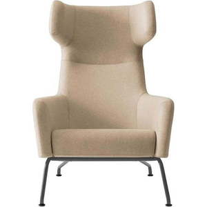 Béžové křeslo ušák se šedými nohami Softline Havana obraz