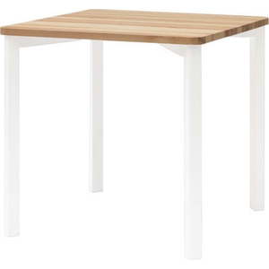 Bílý jídelní stůl se zaoblenými nohami Ragaba TRIVENTI, 80 x 80 cm obraz