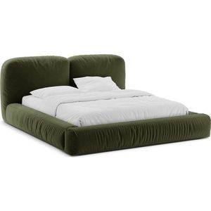 Zelená čalouněná dvoulůžková postel s úložným prostorem s roštem 180x200 cm Martina – Micadoni obraz