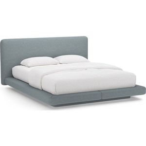 Světle modrá čalouněná dvoulůžková postel 180x200 cm Linea – Micadoni obraz