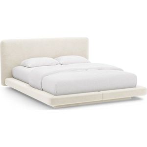 Slonovinová čalouněná dvoulůžková postel 160x200 cm Linea – Micadoni obraz