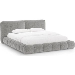 Šedá čalouněná dvoulůžková postel s úložným prostorem s roštem 200x200 cm Solange – Micadoni obraz