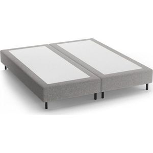 Šedá čalouněná dvoulůžková postel bez čela 160x200 cm Whale – Micadoni obraz