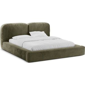 Zelená čalouněná dvoulůžková postel s úložným prostorem s roštem 200x200 cm Martina – Micadoni obraz