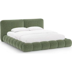 Zelená čalouněná dvoulůžková postel s úložným prostorem s roštem 200x200 cm Solange – Micadoni obraz