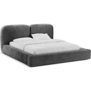Šedá čalouněná dvoulůžková postel s úložným prostorem s roštem 200x200 cm Martina – Micadoni obraz