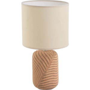 Stolní lampa v krémovo-cihlové barvě s textilním stínidlem (výška 39 cm) – Casa Selección obraz