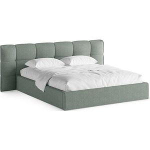 Čalouněná dvoulůžková postel s úložným prostorem s roštem 180x200 cm v mentolové barvě Eric – Micadoni obraz