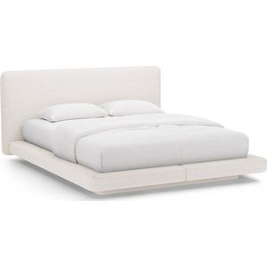 Béžová čalouněná dvoulůžková postel 200x200 cm Linea – Micadoni obraz