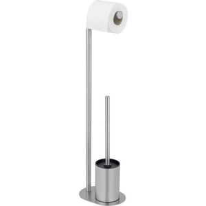 Stojan na toaletní papír se štětkou z nerezové oceli v matně stříbrné barvě Levante – Wenko obraz