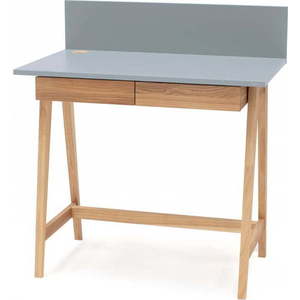 Šedý psací stůl s podnožím z jasanového dřeva Ragaba Luka, délka 85 cm obraz