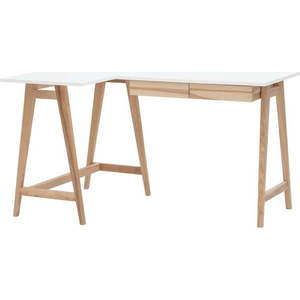 Pracovní stůl s bílou deskou 85x135 cm Luka – Ragaba obraz