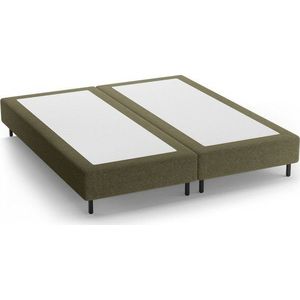 Zelená čalouněná dvoulůžková postel bez čela 180x200 cm Whale – Micadoni obraz