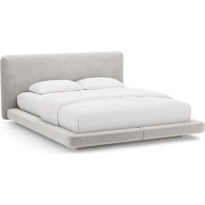 Světle šedá čalouněná dvoulůžková postel 200x200 cm Linea – Micadoni obraz