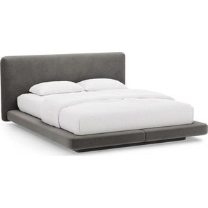 Tmavě šedá čalouněná dvoulůžková postel 160x200 cm Linea – Micadoni obraz