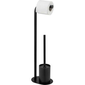 Černý ocelový stojan na toaletní papír se štětkou Levante – Wenko obraz