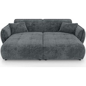 Tmavě šedá žinylková pohovka s lenoškou 252 cm Nelia Big – Ropez obraz