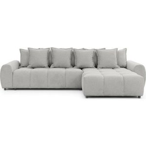 Světle šedá rohová pohovka (pravý roh/s lenoškou) Albane – Ropez obraz