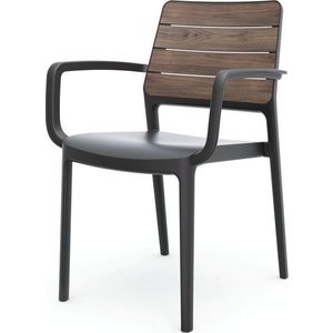 Tmavě šedá/tmavě hnědá plastová zahradní židle Deco Porto – Keter obraz