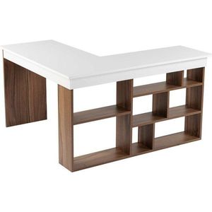 Rohový pracovní stůl v dekoru ořechu 120x130 cm Vesper – Kalune Design obraz