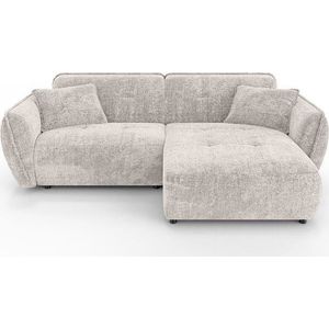 Béžová žinylková rohová pohovka (pravý roh/s lenoškou) Nelia – Ropez obraz