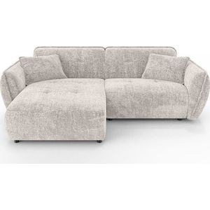 Béžová žinylková rohová pohovka (levý roh/s lenoškou) Nelia – Ropez obraz