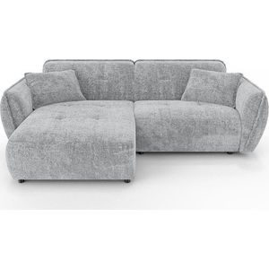 Světle šedá žinylková rohová pohovka (levý roh/s lenoškou) Nelia – Ropez obraz