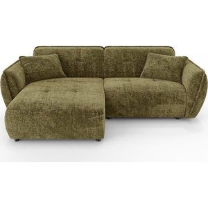 Zelená žinylková rohová pohovka (levý roh/s lenoškou) Nelia – Ropez obraz