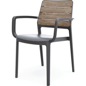 Tmavě šedá/hnědá plastová zahradní židle Deco Porto – Keter obraz