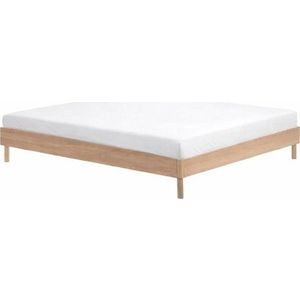 Dvoulůžková postel z dubového dřeva bez čela bez roštu 160x200 cm v přírodní barvě Forrest – Vipack obraz