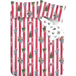 Červené/bílé povlečení na jednolůžko 135x200 cm Christmas Stripe – Catherine Lansfield obraz