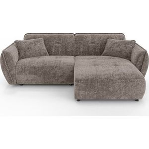 Taupe žinylková rohová pohovka (pravý roh/s lenoškou) Nelia – Ropez obraz