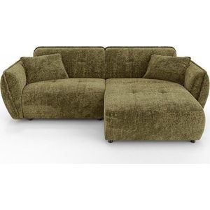 Zelená žinylková rohová pohovka (pravý roh/s lenoškou) Nelia – Ropez obraz