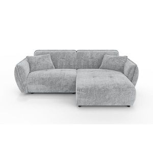 Světle šedá žinylková rohová pohovka (pravý roh/s lenoškou) Nelia – Ropez obraz