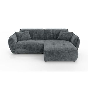 Tmavě šedá žinylková rohová pohovka (pravý roh/s lenoškou) Nelia – Ropez obraz