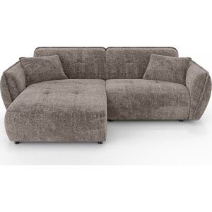 Taupe žinylková rohová pohovka (levý roh/s lenoškou) Nelia – Ropez obraz