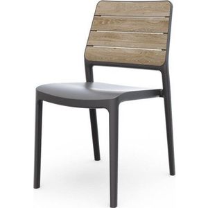 Tmavě šedá/hnědá plastová zahradní židle Deco Porto – Keter obraz